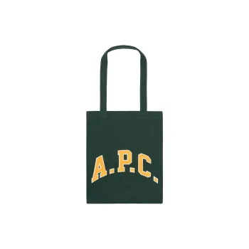 A.P.C Cotton Patchwork Canvas Handbag Shoulder Bag Unisex Dark Green