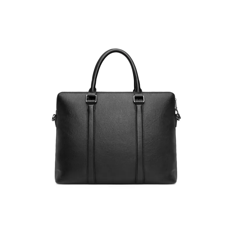 FAIRWHALE Top Grain Cow Leather Handbags Briefcases Men's Black-1