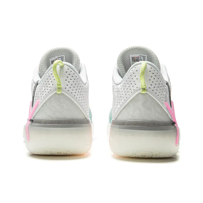 LINING Wode Phantom 6 Basketball Shoes Men Low Top Standard White/Aqua Green/Neon Pink-5