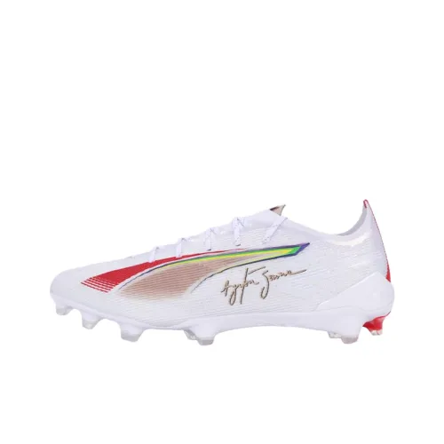 PUMA Ultra 5 Slip Resistant, Breathable, Lightweight Coverage Soccer Shoes Unisex White Gold