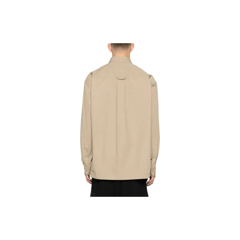 GUCCI Logo Embroidered Long Sleeve Shirt-5