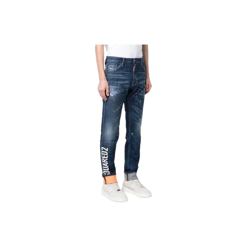 DSQUARED 2 Logo Printed Distressed Jeans-3