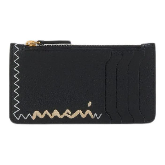 MARNI Calfskin Card Holder Women's Black-0
