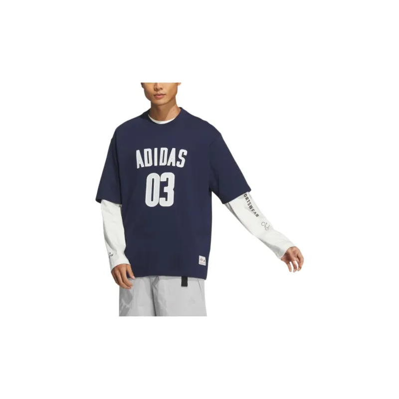 Adidas T Shirts Men Navy-2