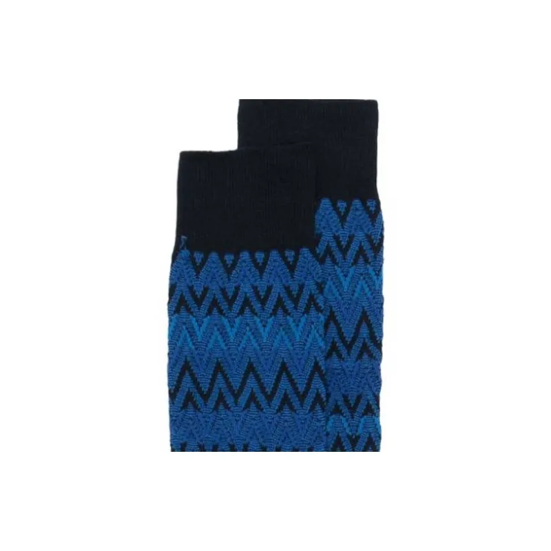 MISSONI Knee-High Socks Men's 1 Pack Blue-3