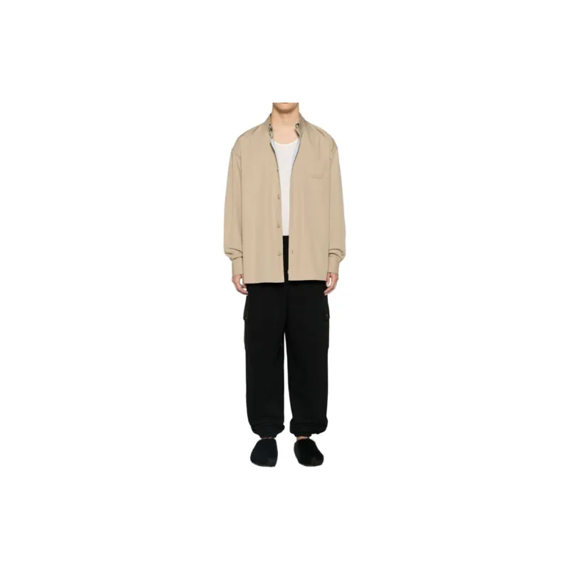 GUCCI Logo Embroidered Long Sleeve Shirt-4