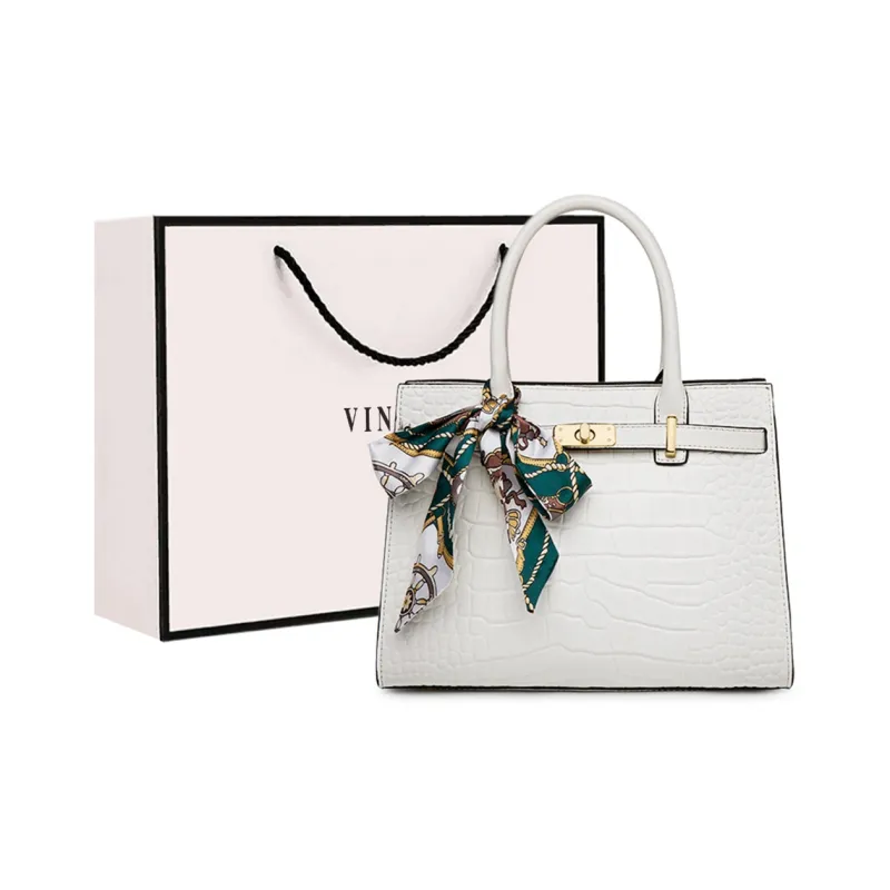 VINEY Cow Leather Handbag Tubas Women's Blue Black-19