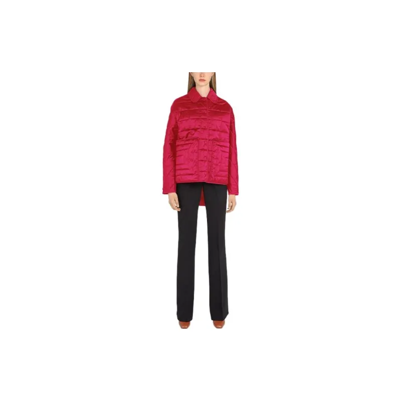 Ferragamo Puffer Jackets Women's Burgundy-2
