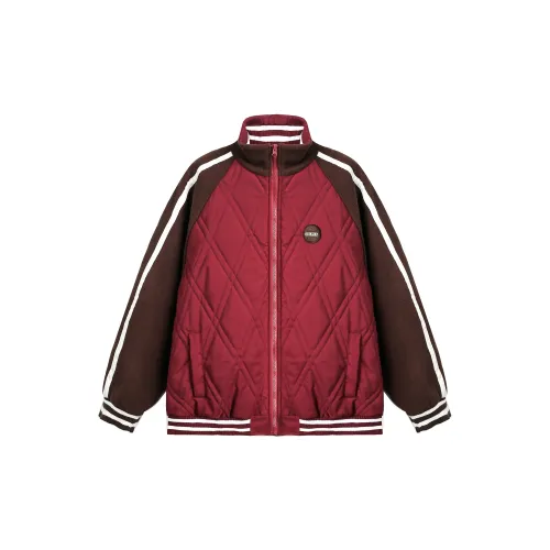 VINMUK Puffer Jackets Unisex Dark Red