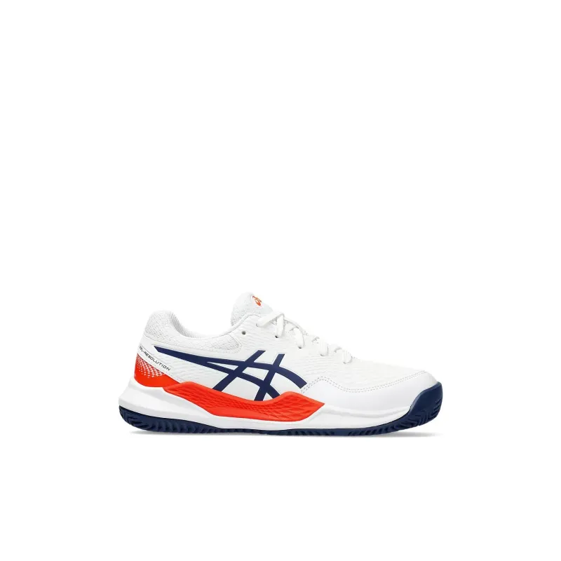 Asics Gel Resolution 9 Anti Kick Cushioning Low Top Kids' Training Shoes White Blue Kids'-1