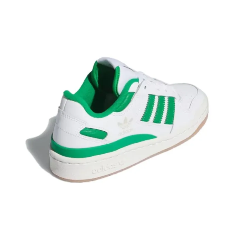 Adidas Originals FORUM Anti Slip Wear Resistant Low Top Kids' Skateboarding Shoes White Green Teenagers-3