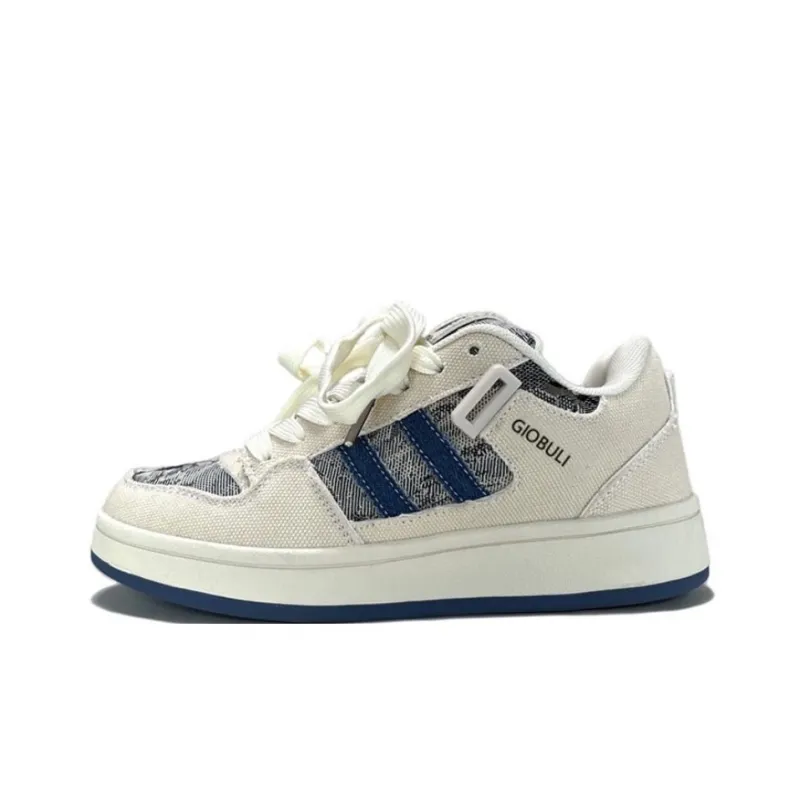 WJA Slip Resistant Cushioning Wear Resistant Lightweight Breathable Low Top Skateboard Shoes Women's Denim Blue-0