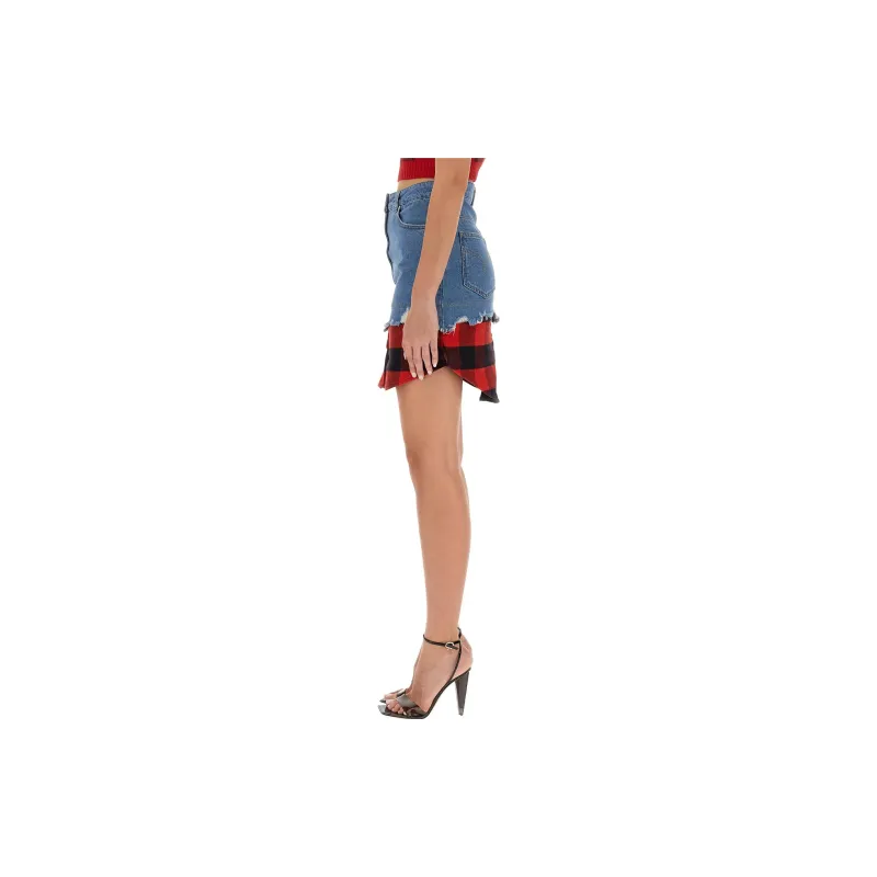 MOSCHINO Jeans Layered Denim Mini Skirt-3