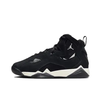 Jordan True Flight Slip Resistant Cushioning Abrasion Resistant High Top Children's Basketball Shoes Black Teenagers