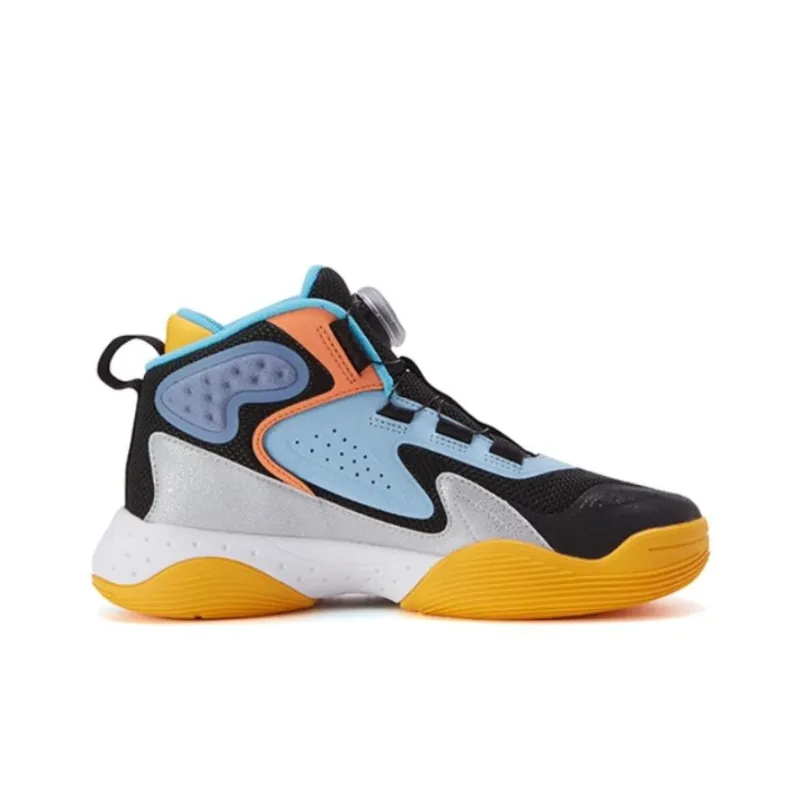 FILA KIDS BOA Rebound Support Mid Top Children's Basketball Shoes Black Blue Teenagers-1