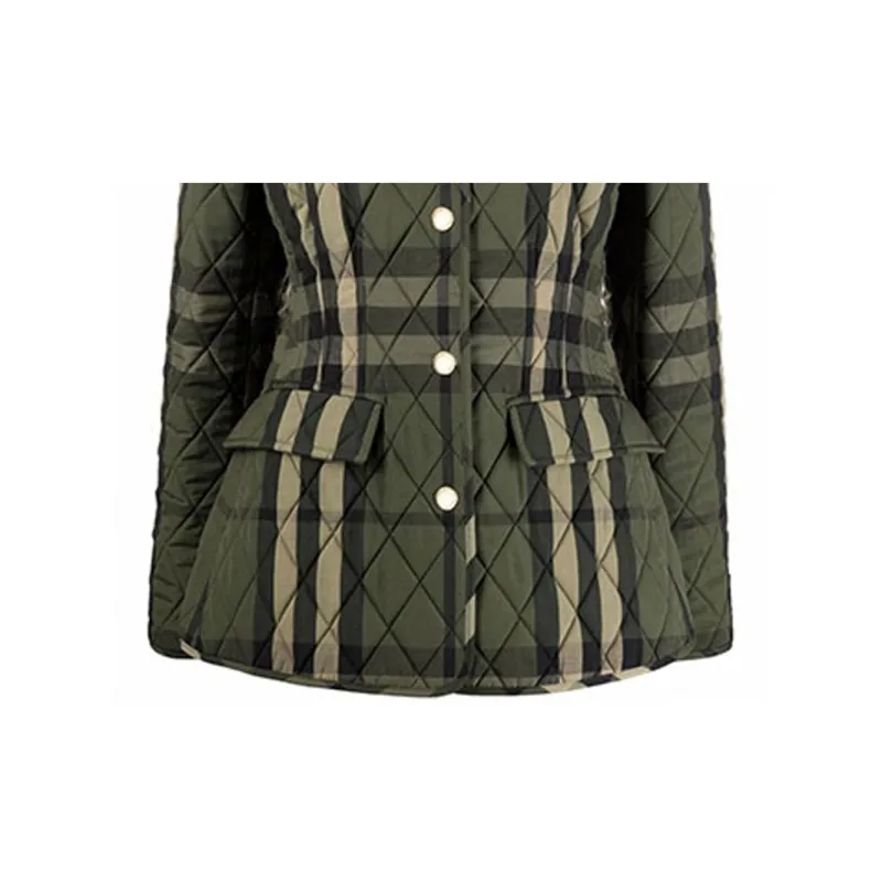 Burberry Diamond Quilted Check Jacket Green-5
