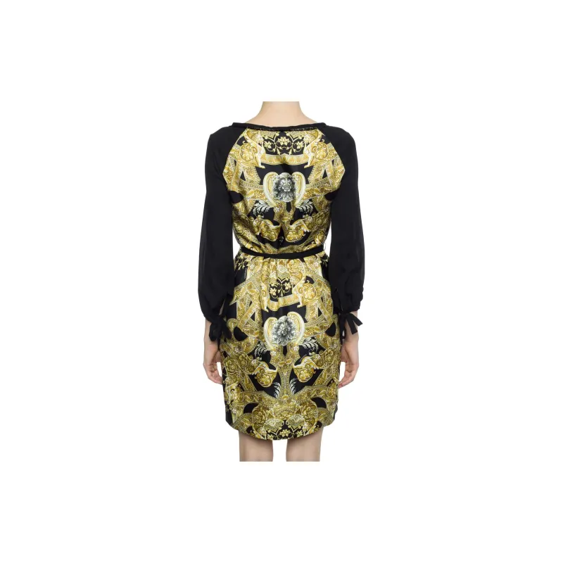 VERSACE Long Sleeved Dresses Women's Black-3