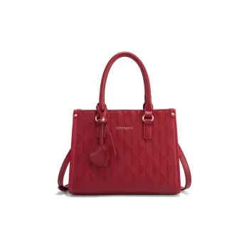 CLEVER& KETCH PU Wedding Handbag Shoulder Bag Regular Women's Red+Triangle Pattern/Red+Diamond Pattern
