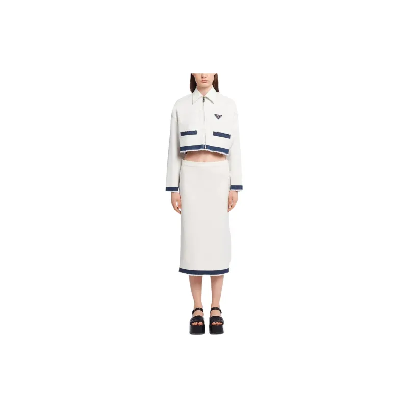PRADA Denim Jackets Women's White-1