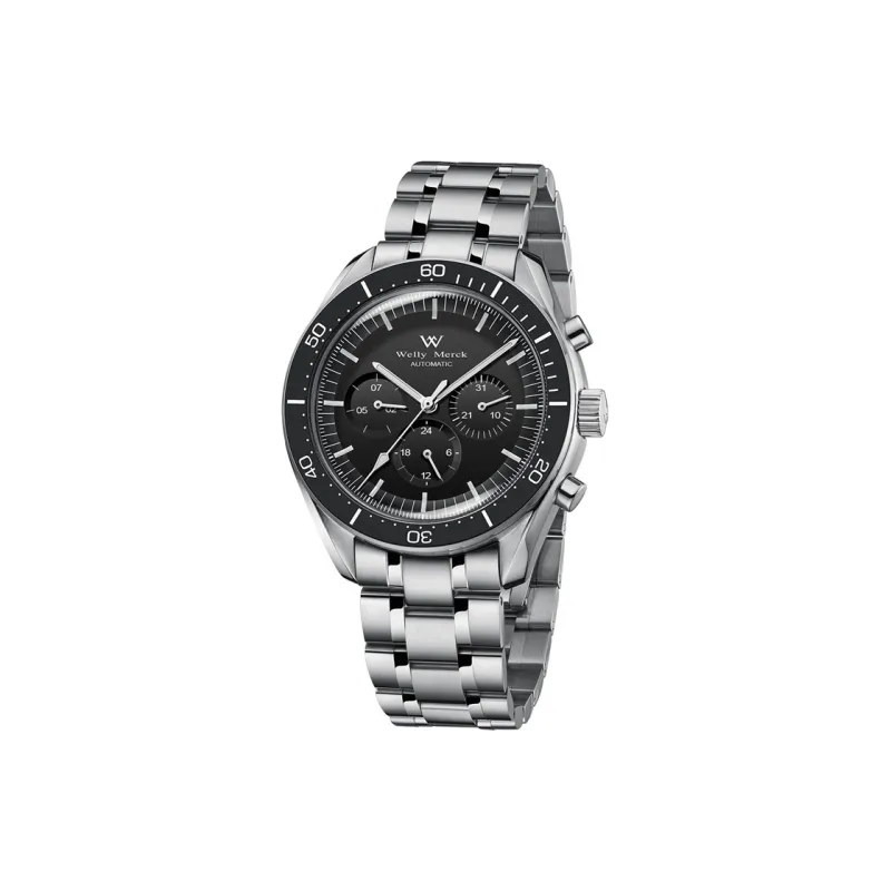 Welly Merck Automatic Mechanical Movement Watch Men's Watches Black Dial-5