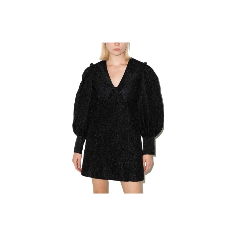 GANNI SS22 Long-Sleeved Dresses Women's Black-3
