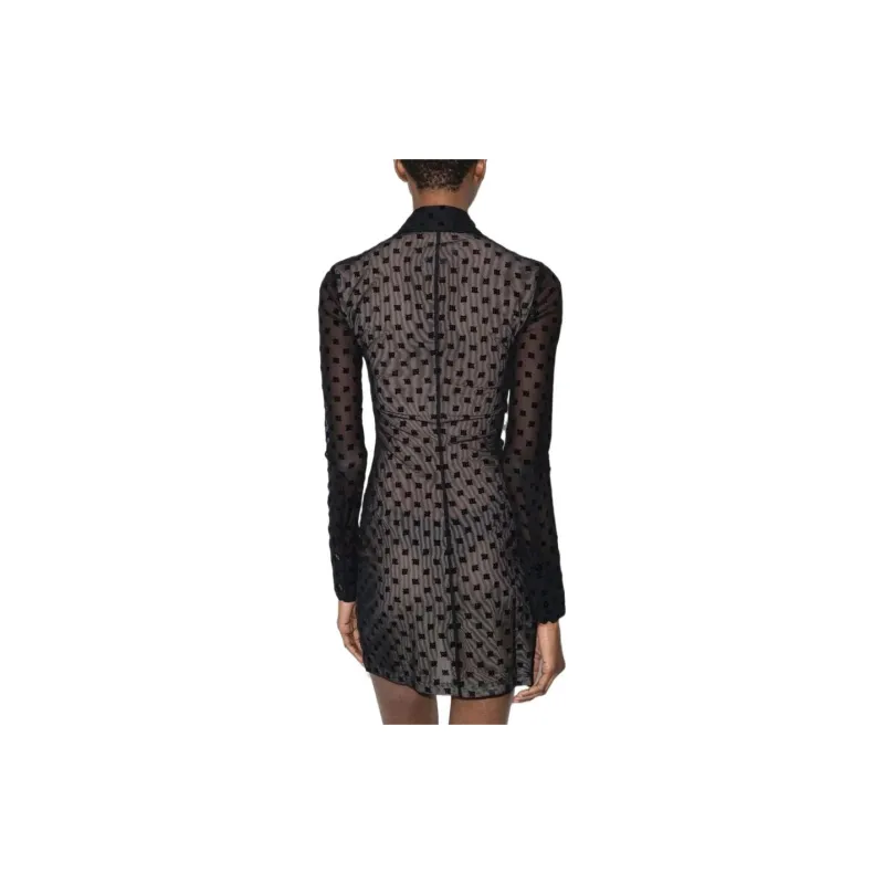 Misbhv Ruched Long-Sleeved Mini Shirt Dress-2