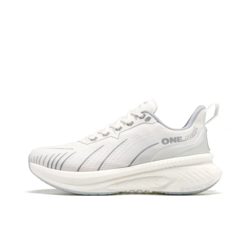ONEMIX Height Increasing Impact Resistant Low Top Running Shoes Unisex White-0