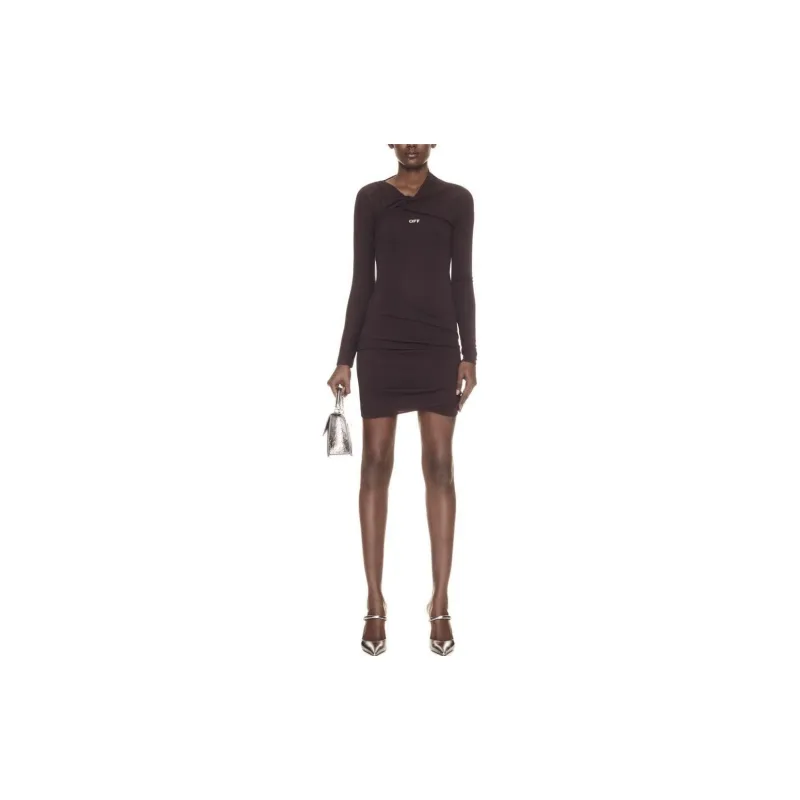 OFF WHITE Off Stamp Twist detail Minidress-1
