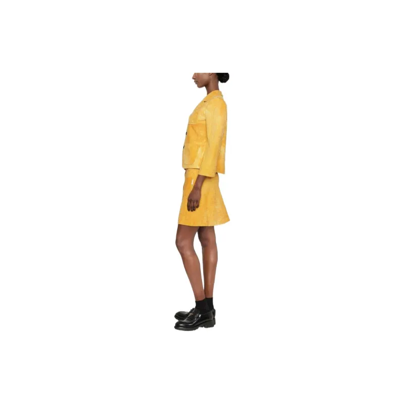 MARNI Leather Jacket 'Sun Orange'-3