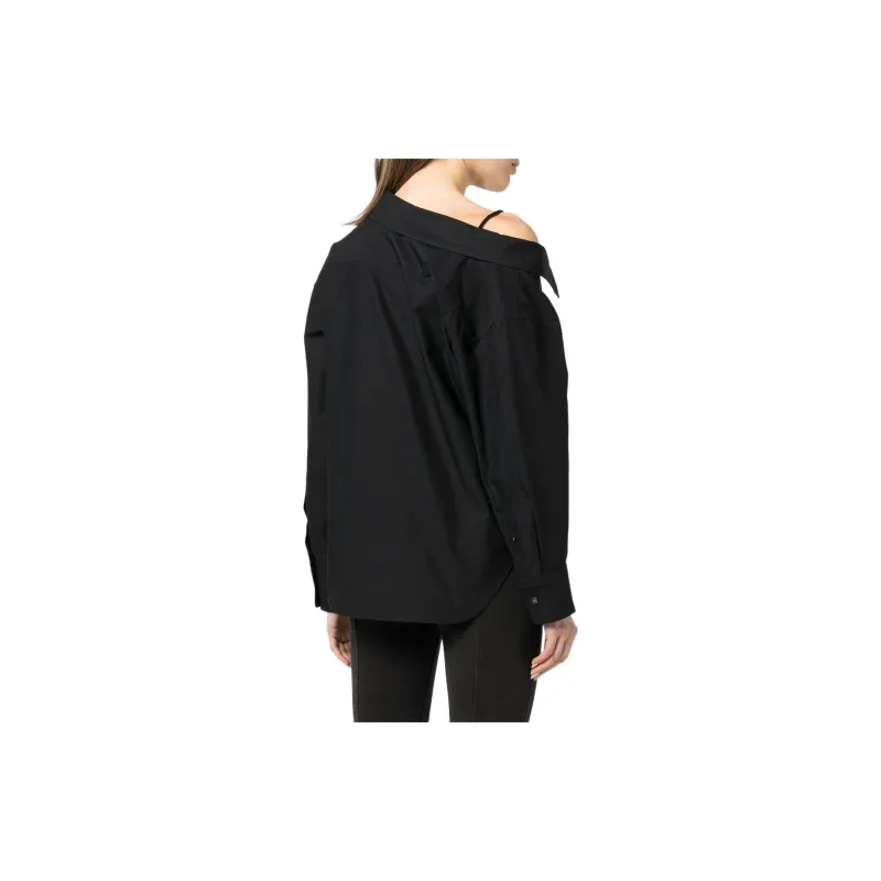 alexander wang SS22 Open-Back Detail Buttoned Shirt-3