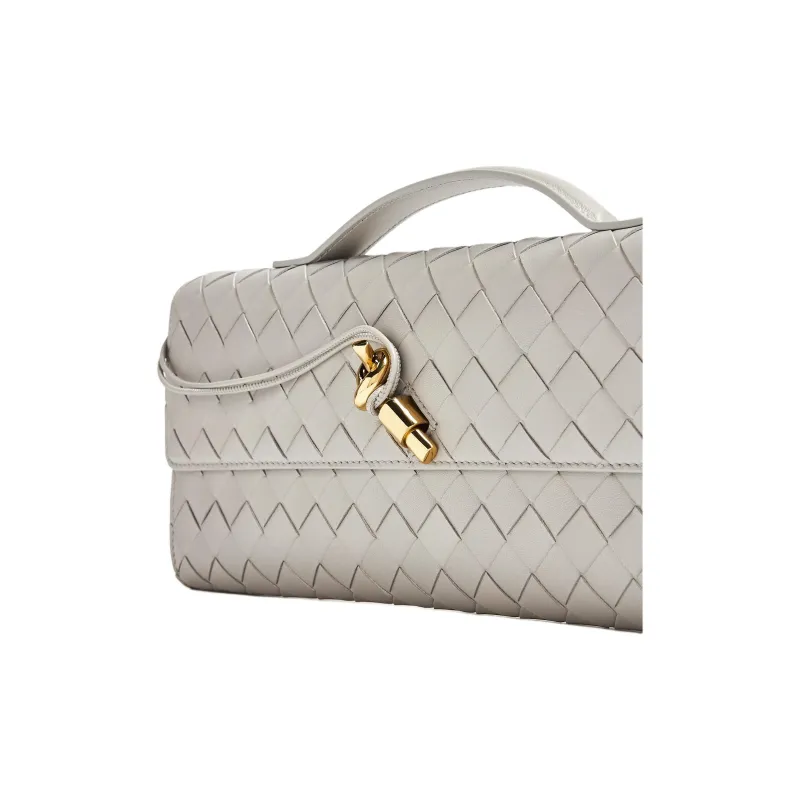 Bottega Veneta Andiamo Series Sheepskin Clutch Regular Women's Gray-2