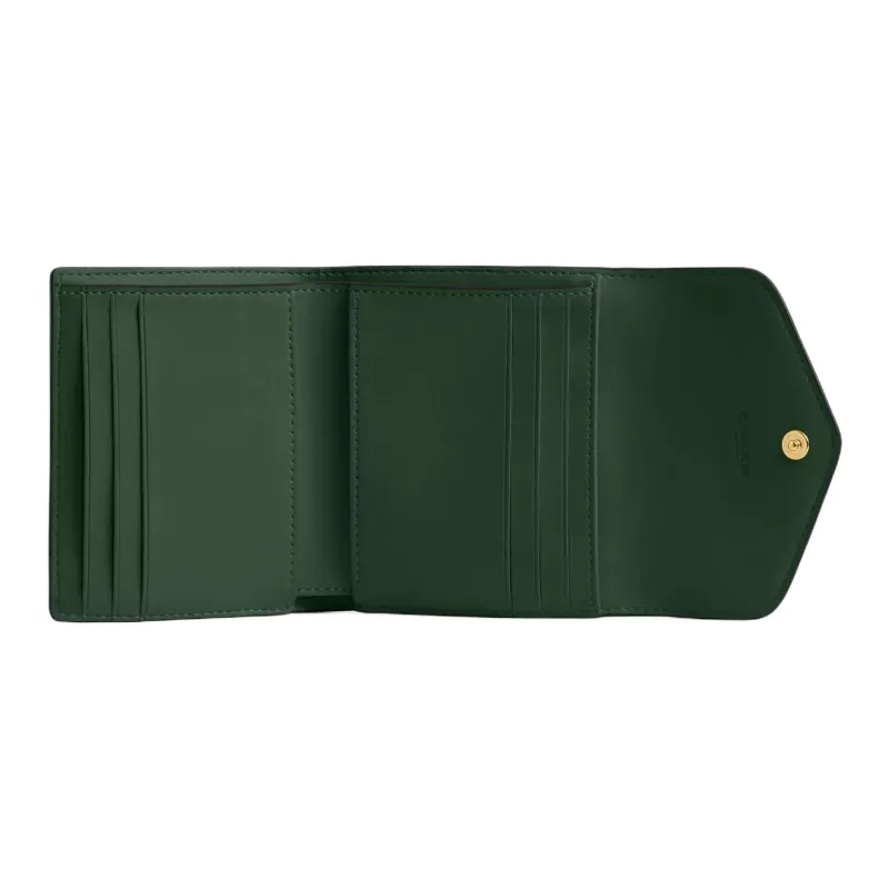 COACH Leather Coin Purses Wallets Mini Women's Hunter Green-1