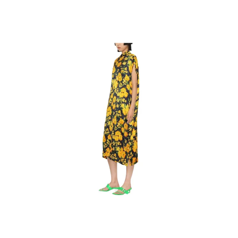 Balenciaga FW22 Sleeveless Dress Slim Fit Women's Yellow-3