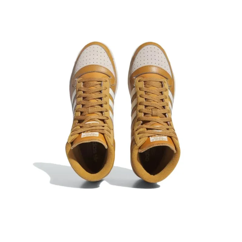 Adidas Originals Top Ten Abrasion Resistant High Top Kids' Skateboarding Shoes Yellow White Teenagers-3