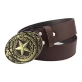 Bronze Buckle Coffee Leather Belts