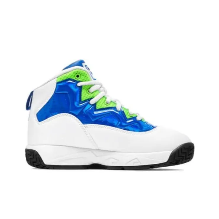 FILA KIDS Mb Night Walk Cushioning Wear Resistant Mid Top Children's Basketball Shoes Blue White Teenagers-1