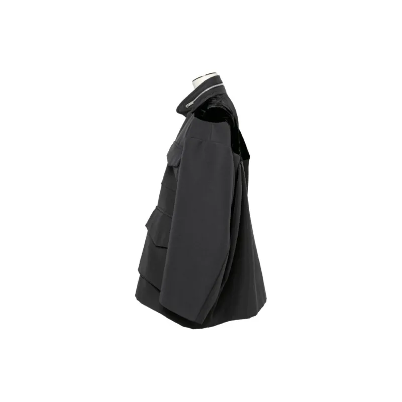 Sacai Pocket Detailed Velvet Panel Jacket-2
