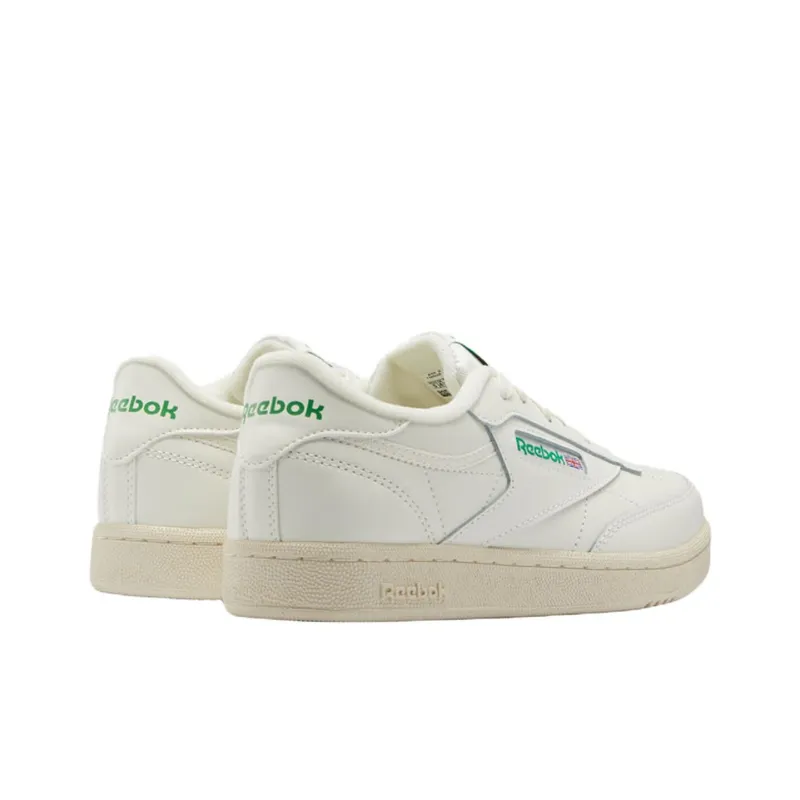 Reebok Club C Anti Slip Wear Resistant Low Top Kids' Skateboarding Shoes White Teenagers-3