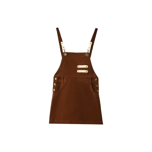 ACAINES Sleeveless Dresses Women's Coffee Brown