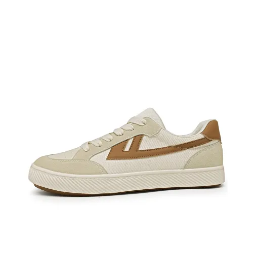 Warrior Wear resistant Lightweight Breathable And Non slip. Low Top Skateboard shoes where Unisex Beige Brown