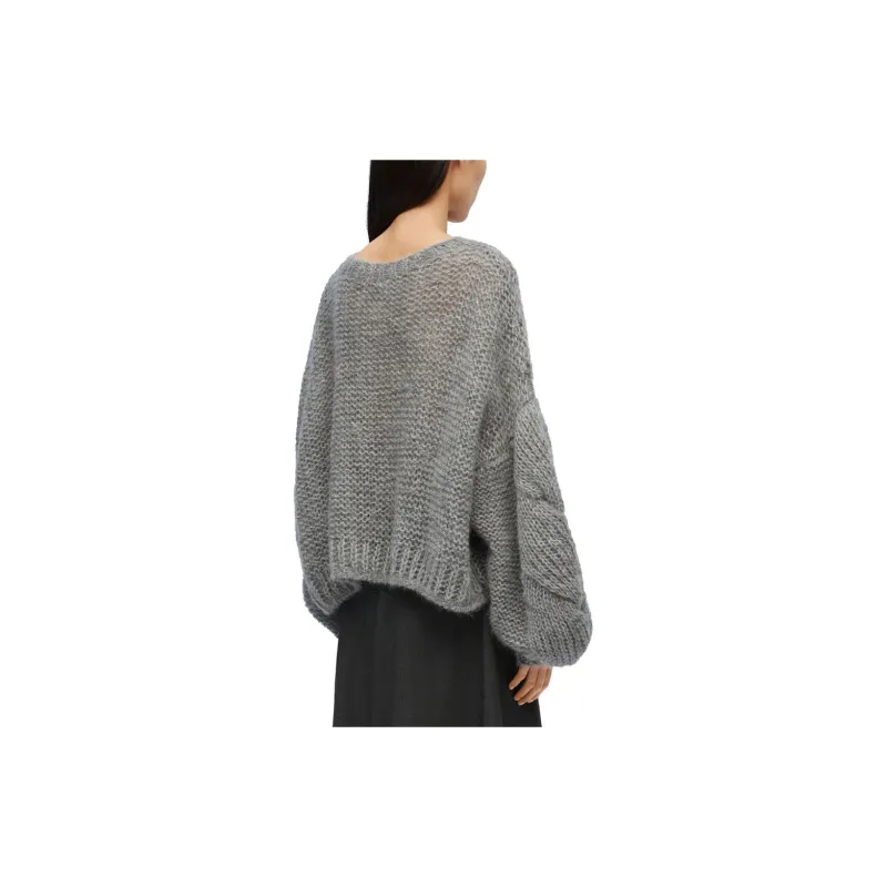 LOEWE Anagram Sweater 'Grey Melange'-2