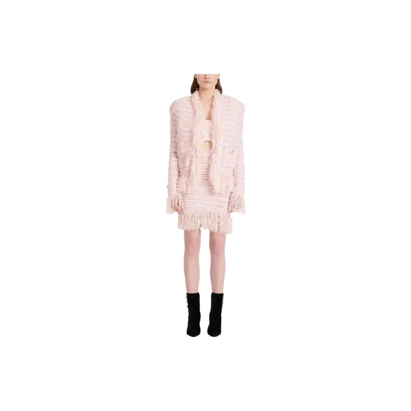 BALMAIN FW22 Jackets Coats Women's Pink-1