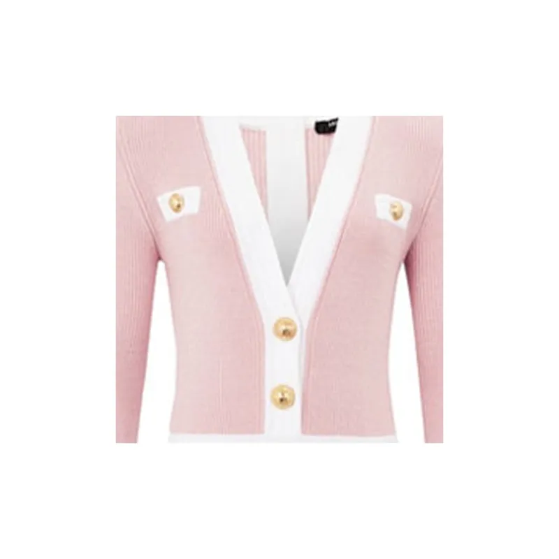 BALMAIN Long Sleeved Dresses Women's Pink-5