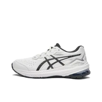 Asics Anti Slip Wear Resistant Low Top Kids' Running Shoes White Black Teenagers