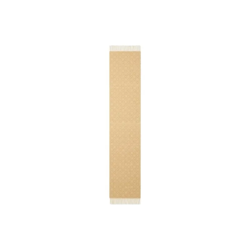 TORY BURCH Wool Knit Scarves Unisex Cream White-1