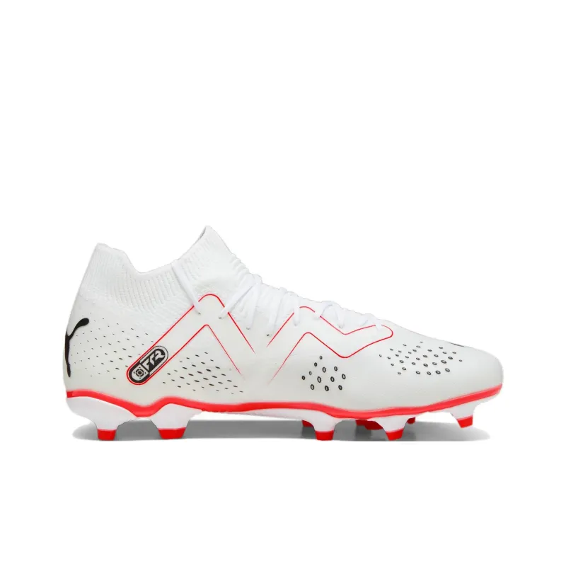 PUMA Future Match AG Short Rubber Studs FG Long Rubber Studs Anti Slip Wear Resistant Soccer Shoes Men's White Red-1