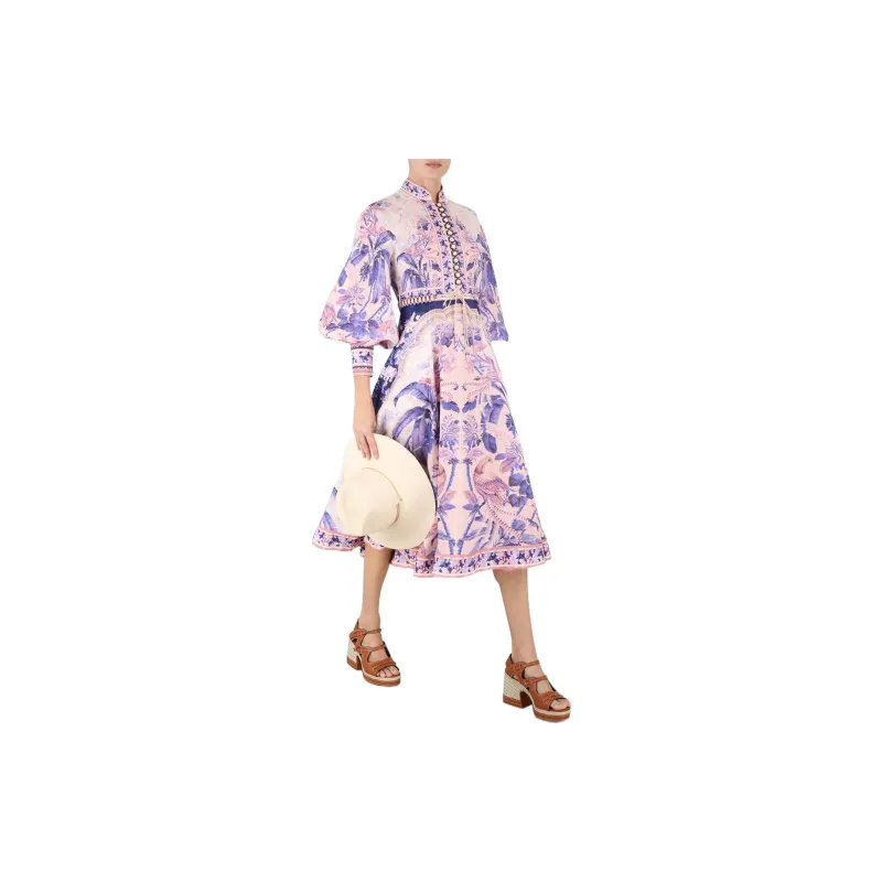 Zimmermann FW22 Long Sleeved Dress Women's Purple-3