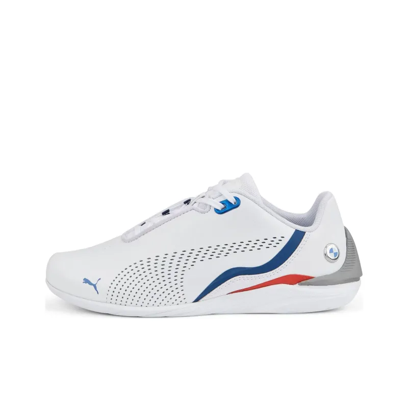 PUMA BMW M Motorsport Anti Slip Wear Resistant Kids Lifestyle Shoes White Gray Teenagers-0