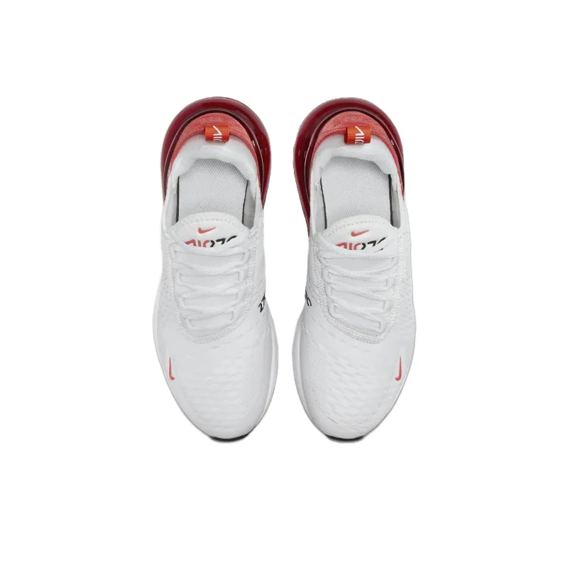 Nike Air Max 270 Slip Resistant And Breathable Kids Lifestyle Shoes White Red Teenagers-2