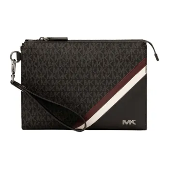 MICHAEL KORS Coated Canvas Clutch Large Size Men's Deep Red